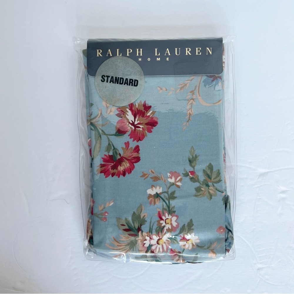 RALPH LAUREN Yvette Floral Blue Pillowcase Standard Size NWT